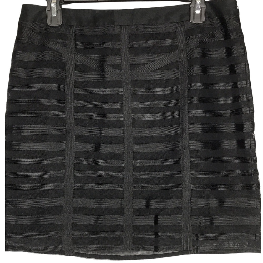 Ann Taylor Black Striped Skirt